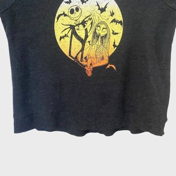 Disney Nightmare Before Christmas Scoop-Neck Sweatshirt Women's Medium Dark Gray - Picture 6 of 12